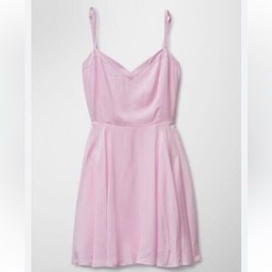 Aritzia Talula Lipinski Mini Dress in Pastel Pink | Spaghetti Strap Fit & Flare